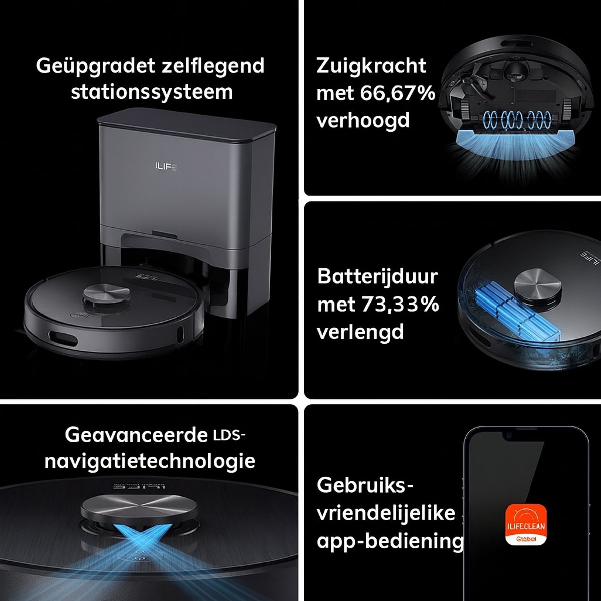 Ilife T20 S Robotstofzuiger met laadstation