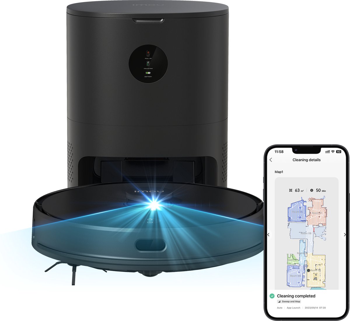 Imou RV1 Pro Max Robotstofzuiger Met Laadstation En Dweilfunctie