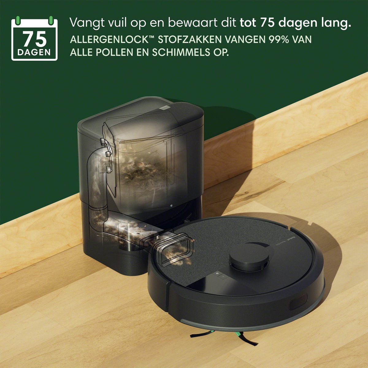 iRobot Roomba 105 Combo Robotstofzuiger met AutoEmpty Dock Zwart