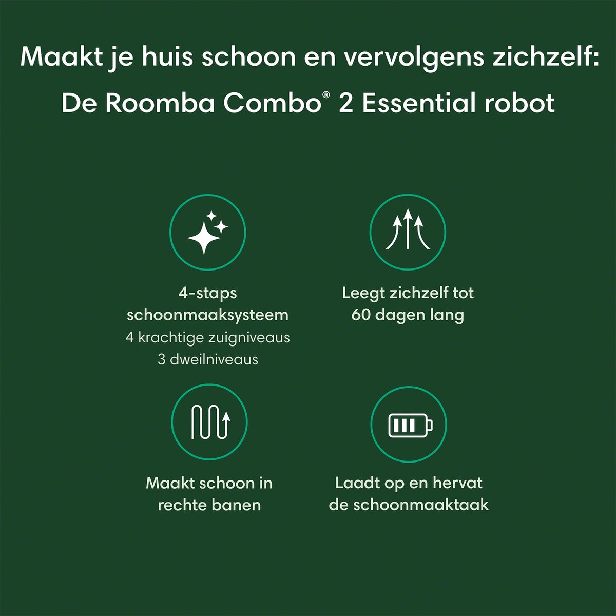 Wat vinden we goed aan de iRobot Roomba Combo® 2 Essential + AutoWash Dock Wit Y0512