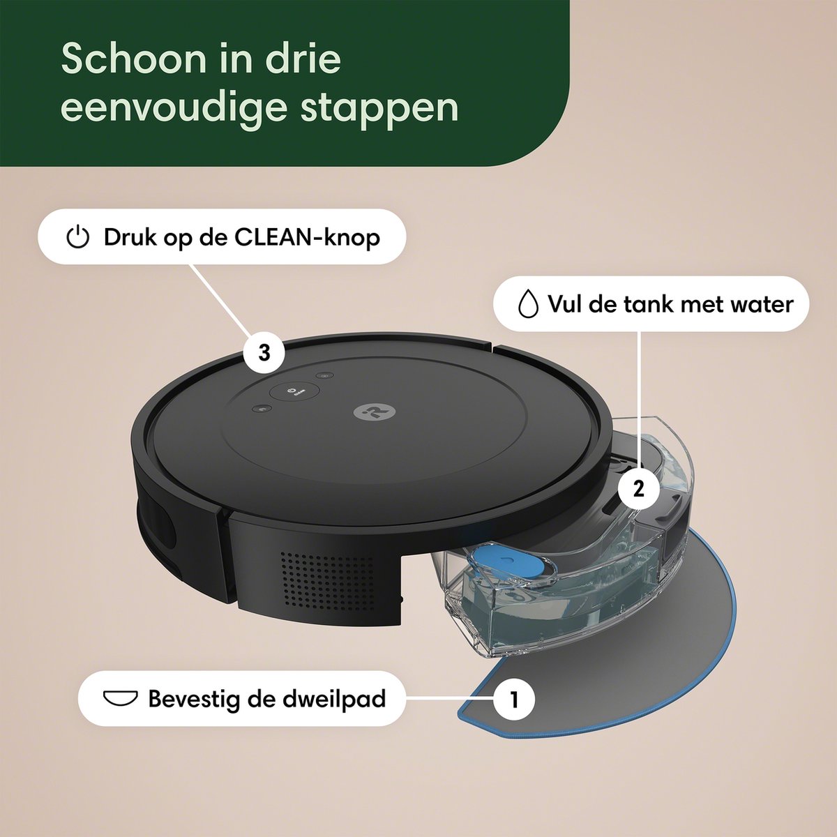 iRobot Roomba Combo 2 Essential AutoWash Dock Zwart Y0510