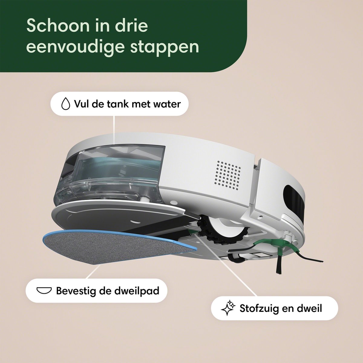 iRobot Roomba Combo Essential Robotstofzuiger Wit Y0112