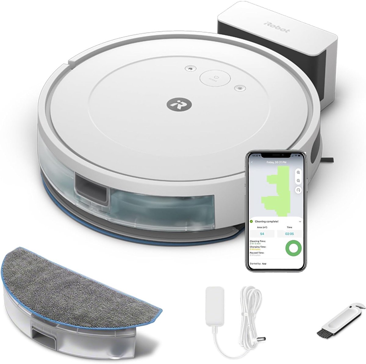 iRobot Roomba Combo Essential Robotstofzuiger Wit Y0112