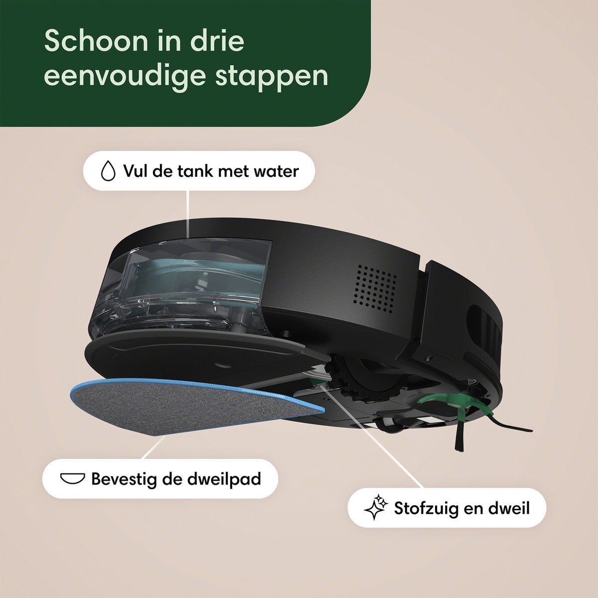 iRobot Roomba Combo Essential Robotstofzuiger Zwart Y0110