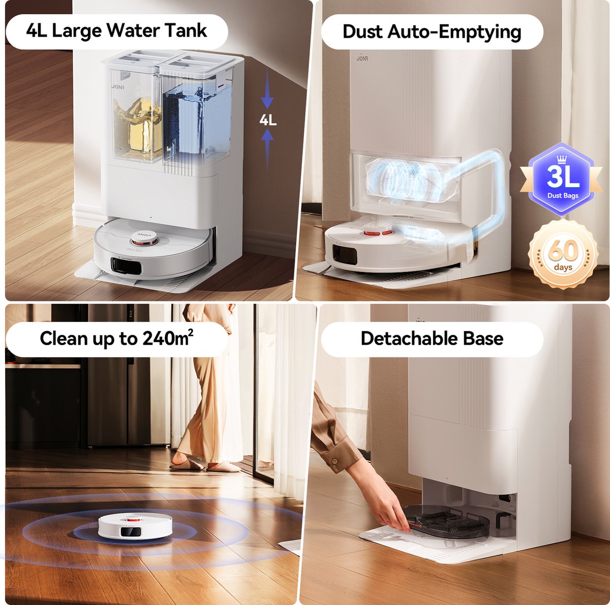 JONR P20 Pro Robotstofzuiger met Laadstation