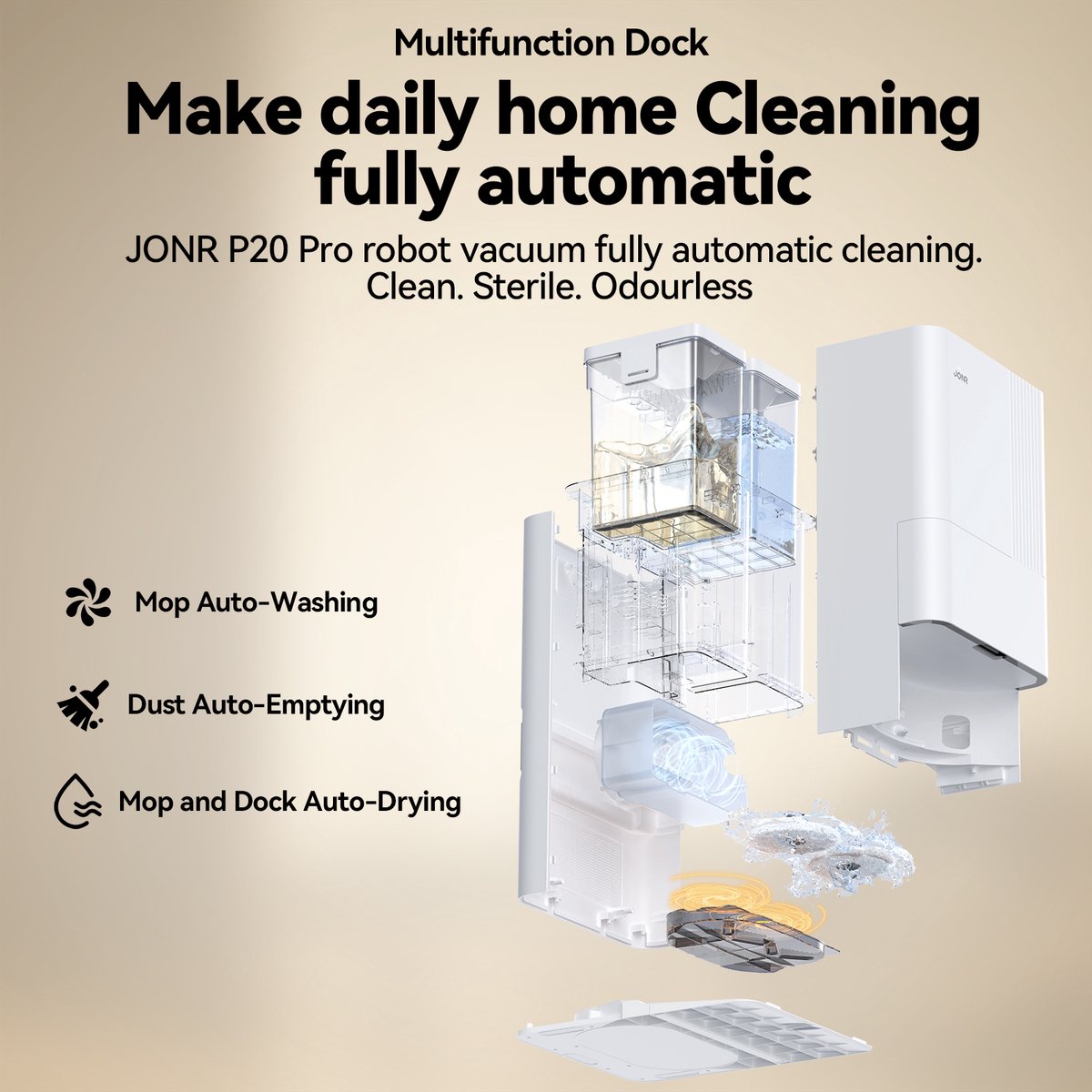 JONR P20 Pro Robotstofzuiger met Laadstation