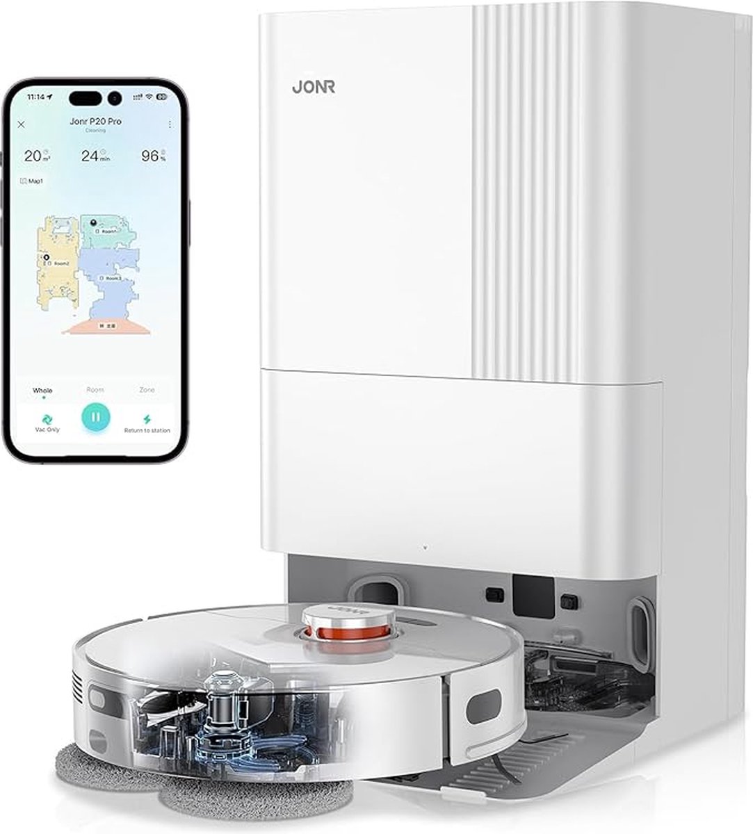 JONR P20 Pro Robotstofzuiger met Laadstation
