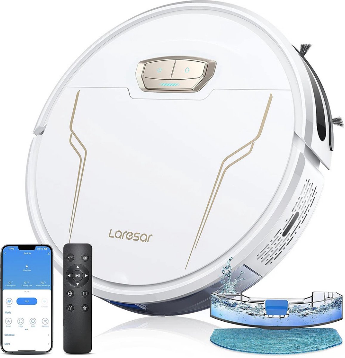 Laresar Evol 3s Wit Robotstofzuiger Met Laadstation