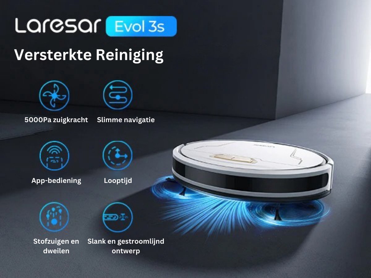 Laresar Evol 3s Wit Robotstofzuiger Met Laadstation