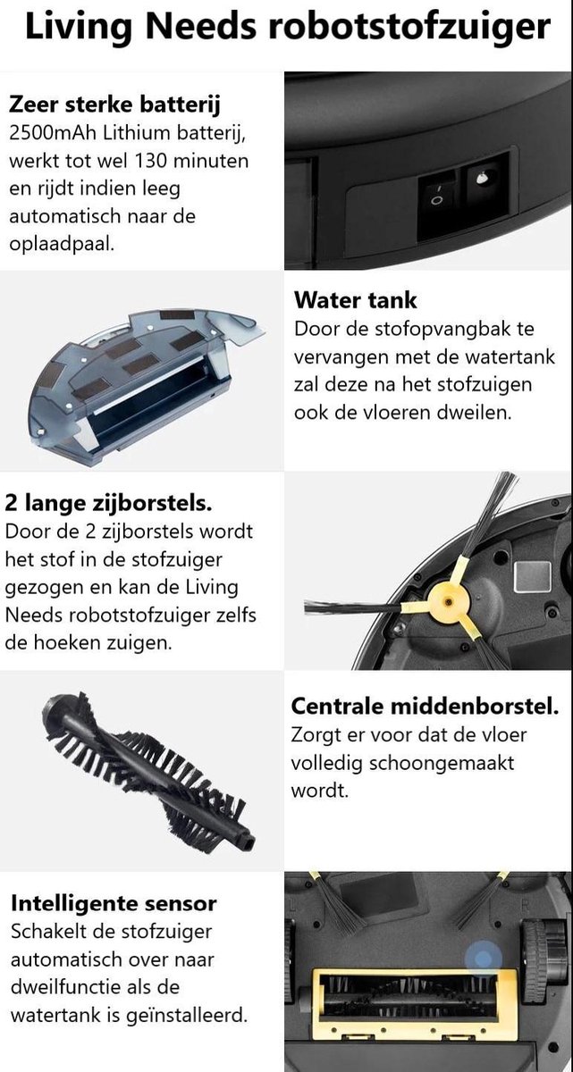 Living Needs Robotstofzuiger met dweilfunctie