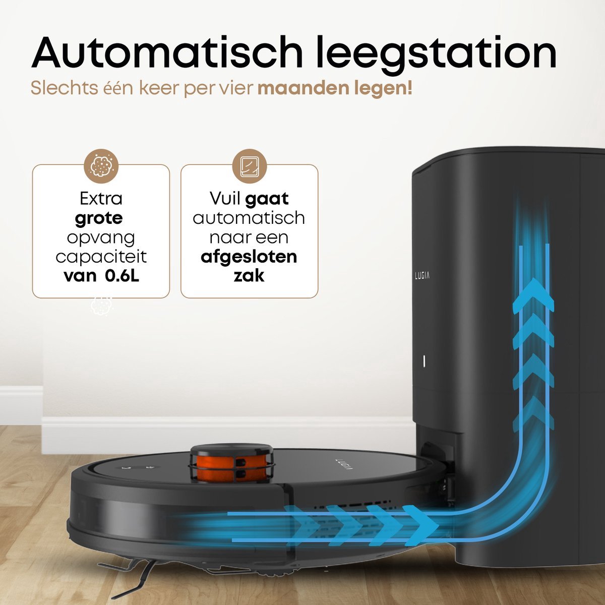 Lugia G7 Robotstofzuiger met Dweilfunctie en Automatisch Leegstation