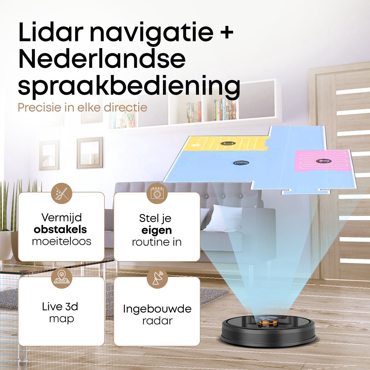 Lugia G7 Robotstofzuiger met Dweilfunctie en Automatisch Leegstation