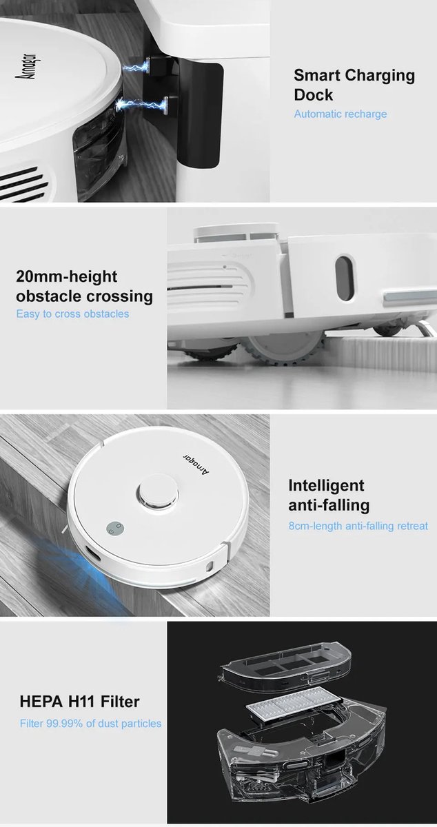 Luvlea robotstofzuiger met dweilfunctie wit