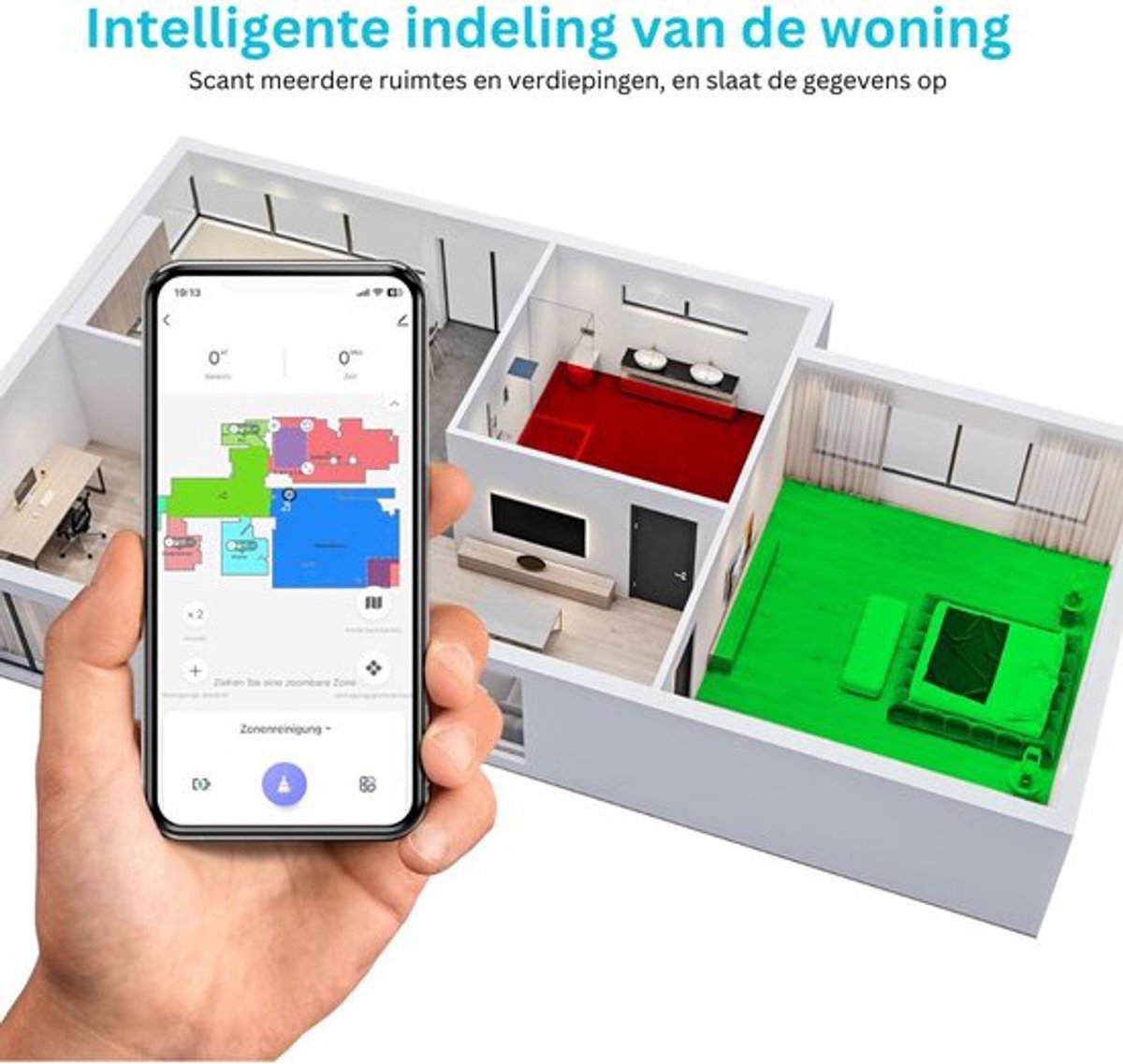 Luxe Dweilrobot 2-in-1 Wit