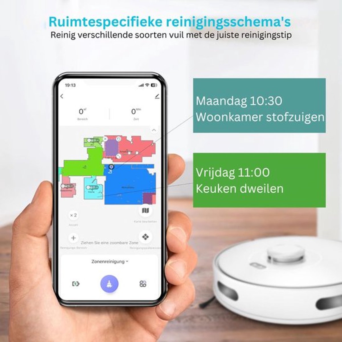 Luxe Dweilrobot 2-in-1 Wit