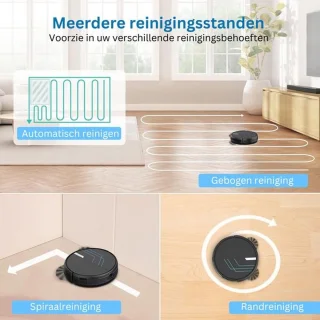 Luxe Dweilrobot Met Laadstation Zwart