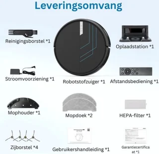 Luxe Dweilrobot Met Laadstation Zwart