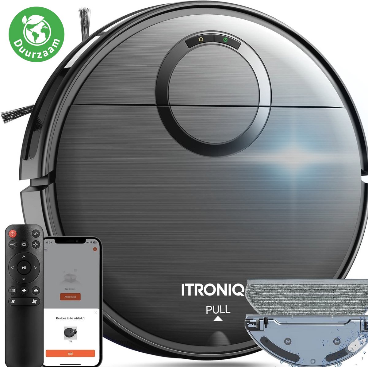 De Luxe Robotstofzuiger met Dweilfunctie en Oplaadstation in één oogopslag