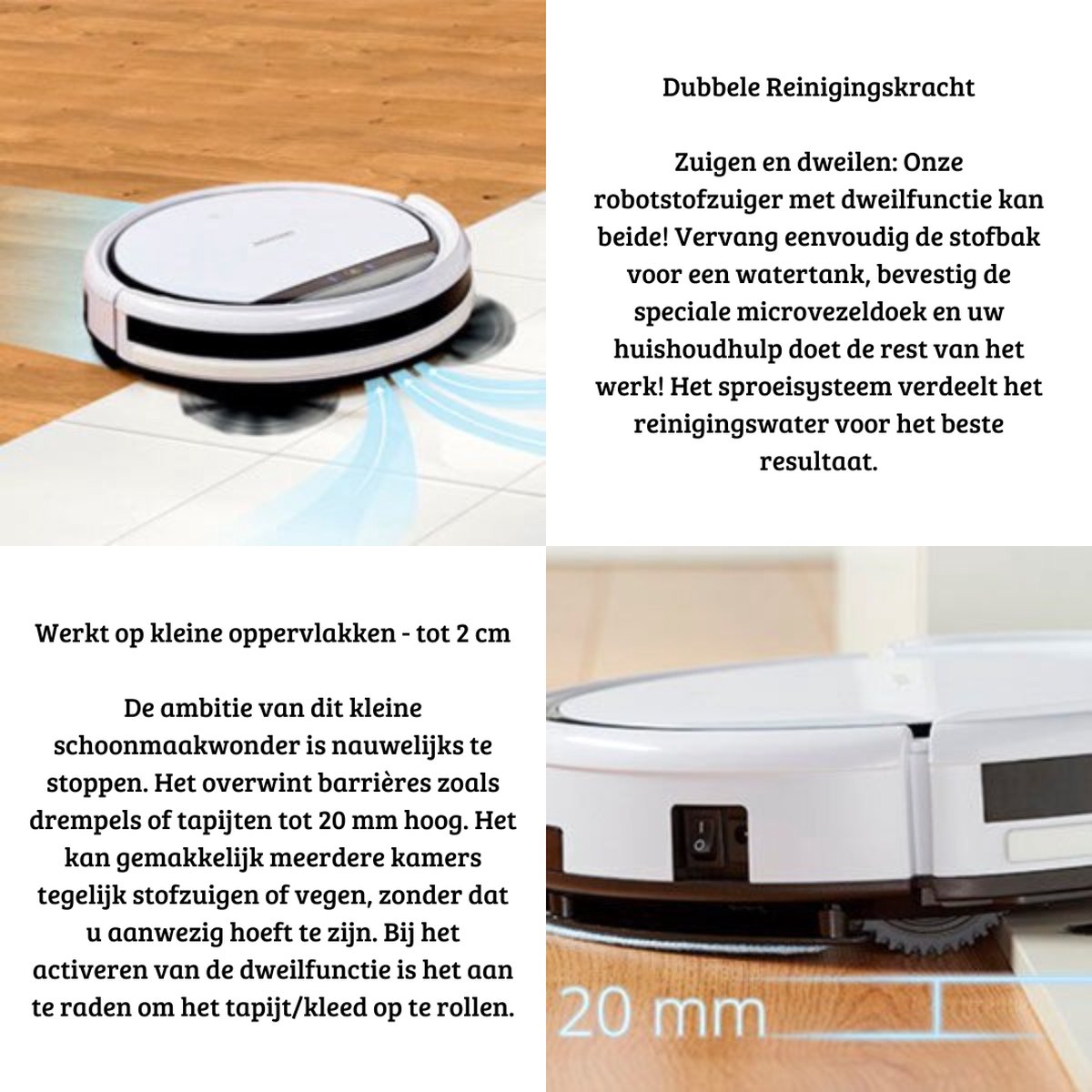 Luxe Robotstofzuiger Met Dweilfunctie Wit