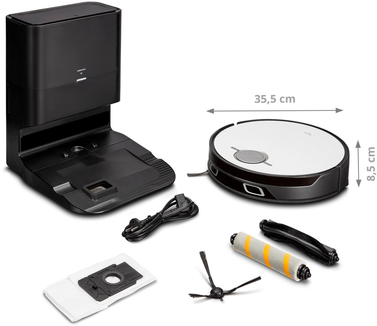 MEDION Robotstofzuiger X50 SW met zuigstation en veegfunctie