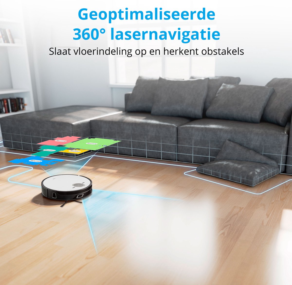 MEDION Robotstofzuiger X50 SW met zuigstation en veegfunctie