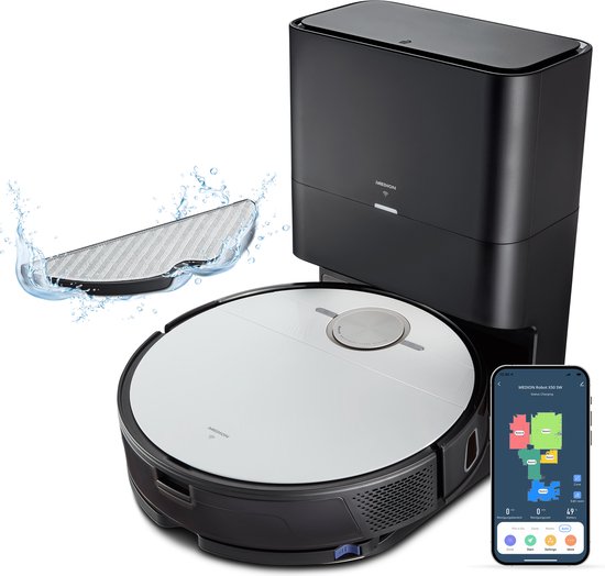 MEDION Robotstofzuiger X50 SW met zuigstation en veegfunctie