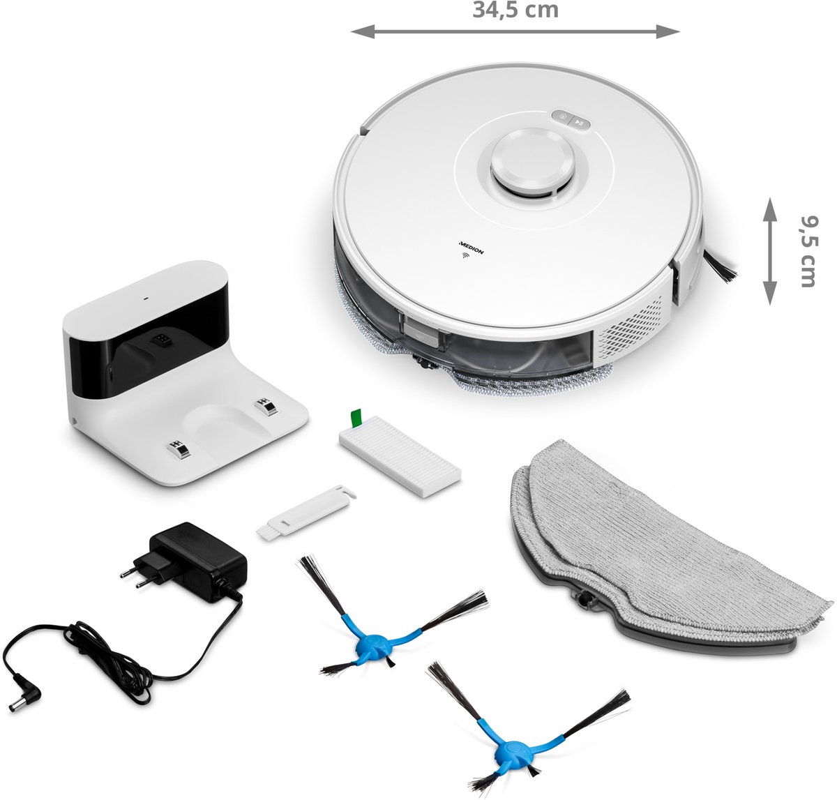 MEDION X10 SW Robotstofzuiger met Lasernavigatie