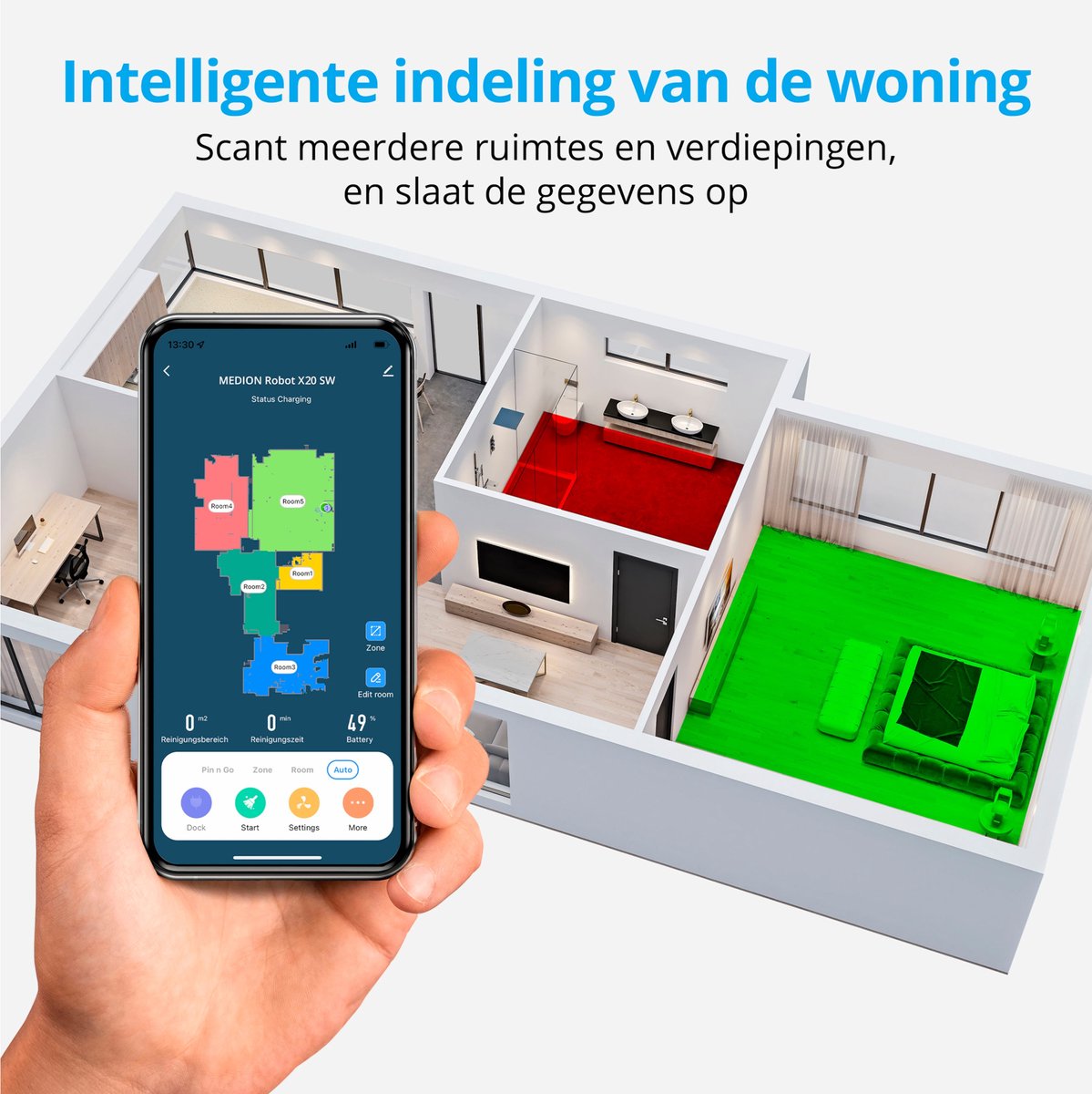 MEDION X20 SW+ robotstofzuiger met zuigstation en dweilfunctie