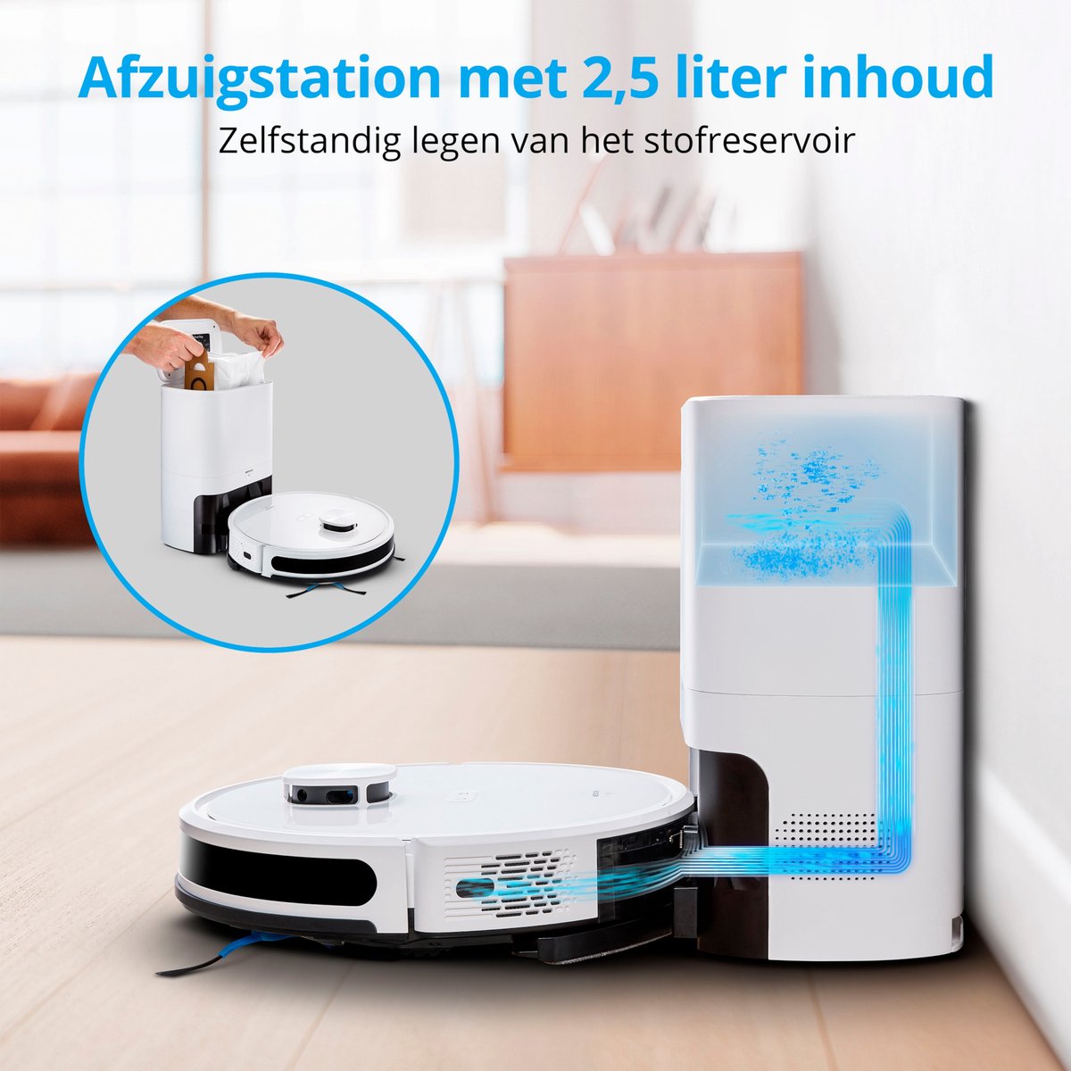 MEDION X20 SW+ robotstofzuiger met zuigstation en dweilfunctie