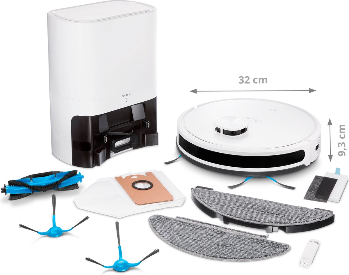 MEDION X20 SW+ robotstofzuiger met zuigstation en dweilfunctie