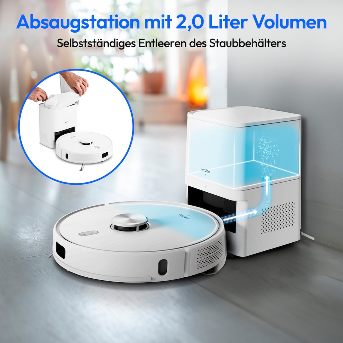 MEDION X41 SW+ robotstofzuiger met zuigstation