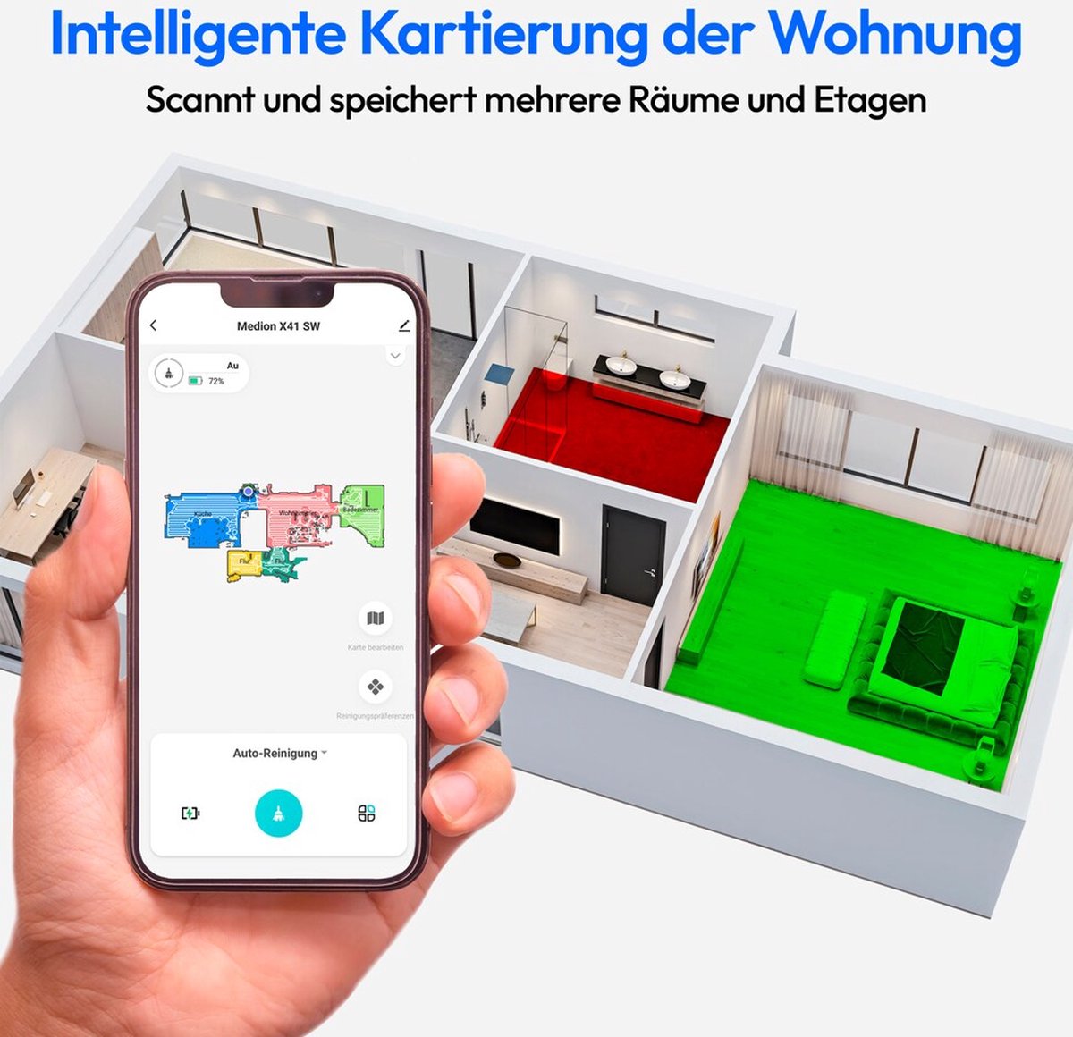 MEDION X41 SW+ robotstofzuiger met zuigstation