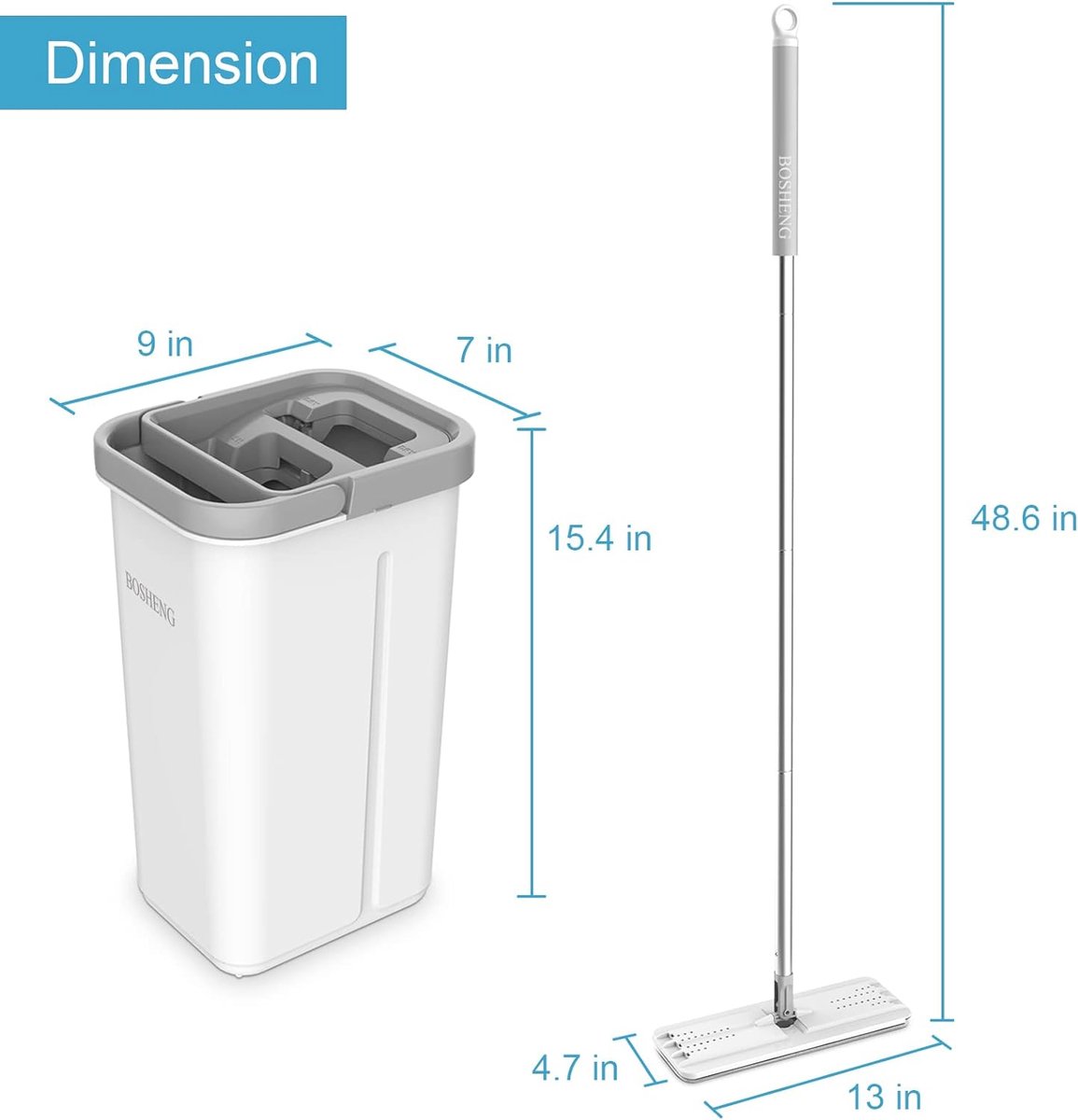 Microvezel Microvezel Dweilset Zelfwringend Met Wasbare Pads