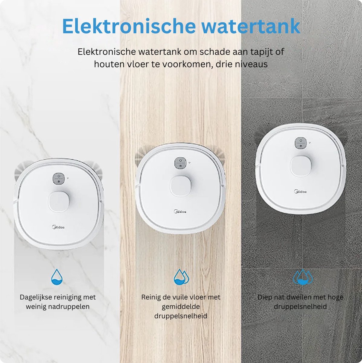 Midea M6 robotstofzuiger wit 0,6L zakloos