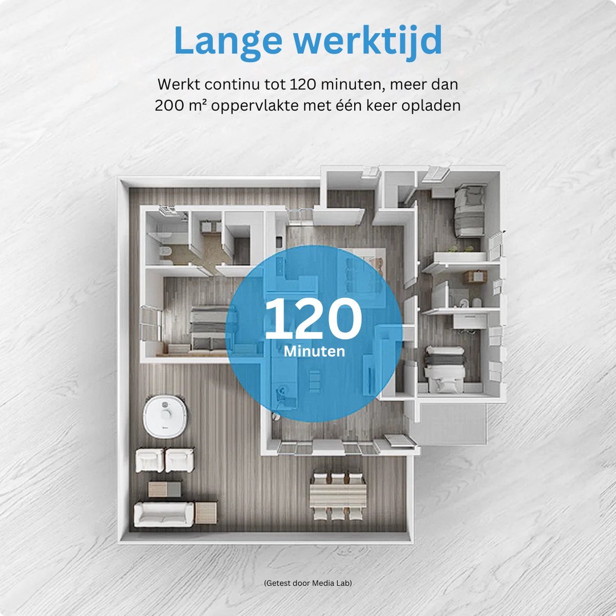 Midea M6 robotstofzuiger wit 0,6L zakloos