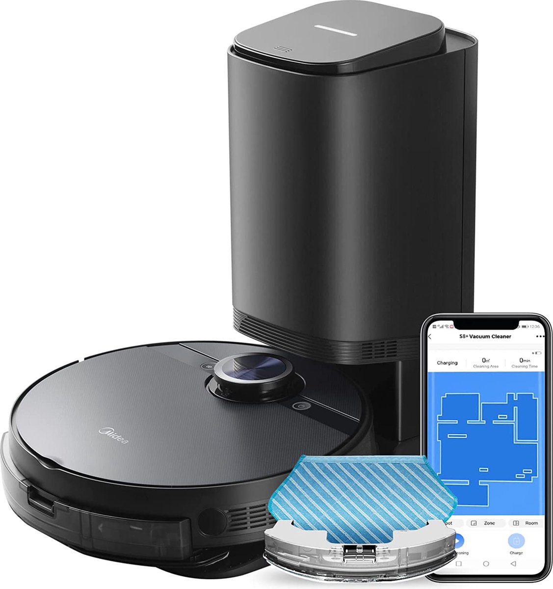 Midea S8+ Robotstofzuiger met Zuigstation