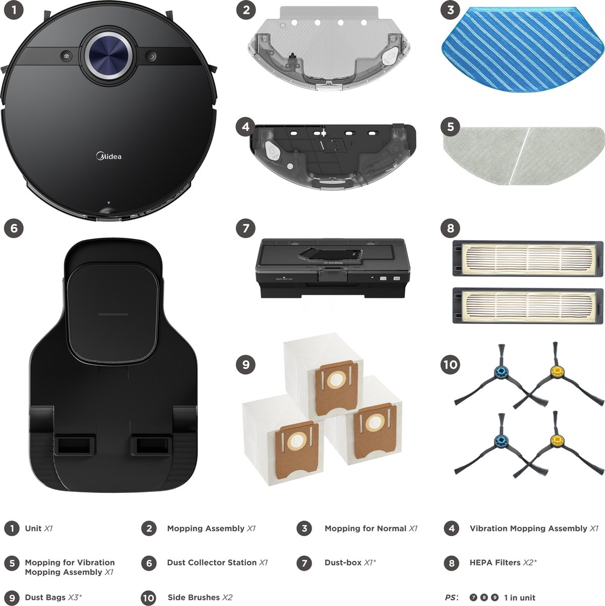 Midea S8+ Robotstofzuiger met Zuigstation