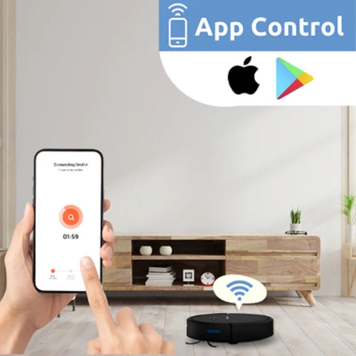 MiShar Robotstofzuiger Wit Met Laadstation