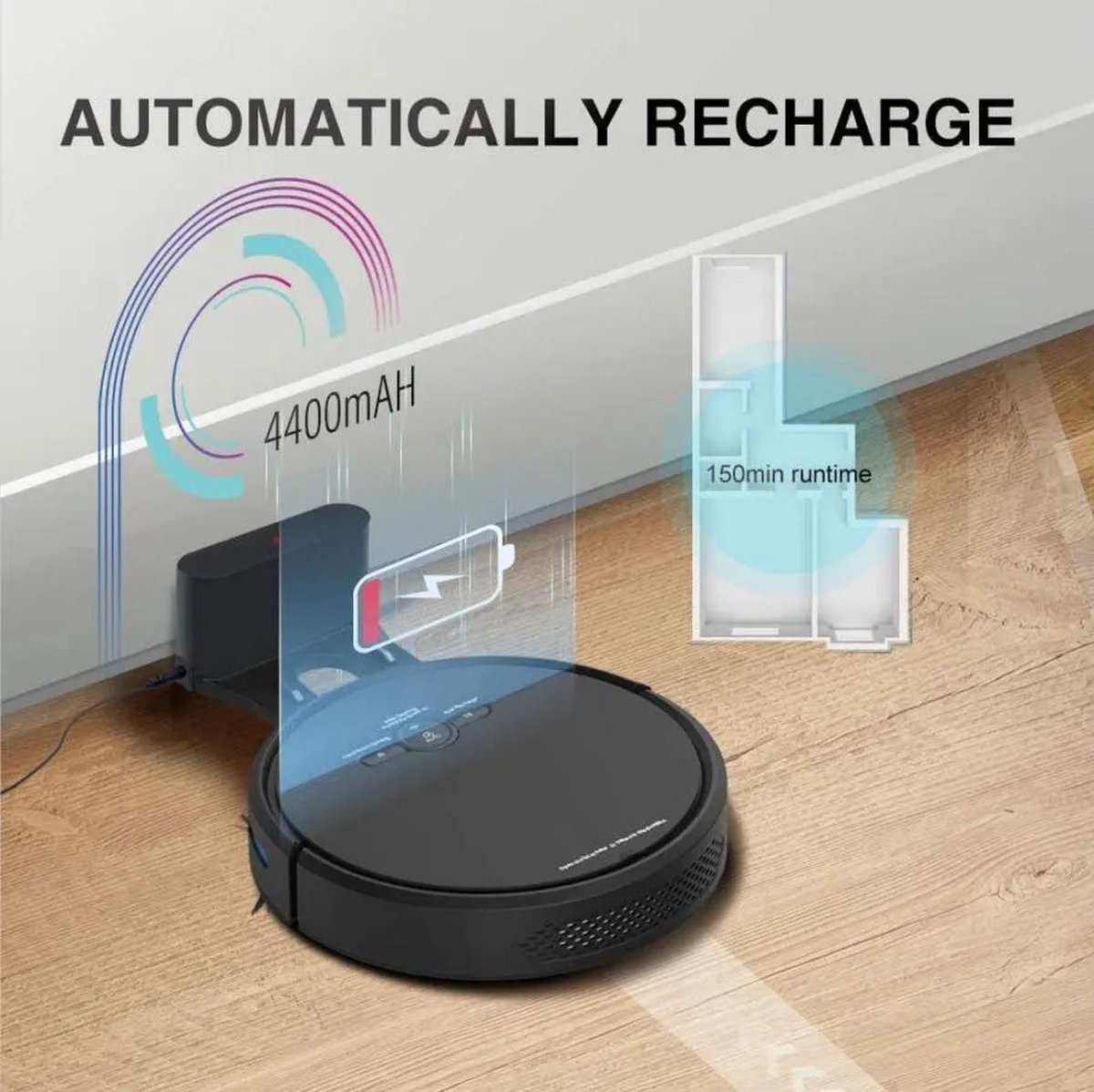 MiShar Robotstofzuiger Wit Met Laadstation