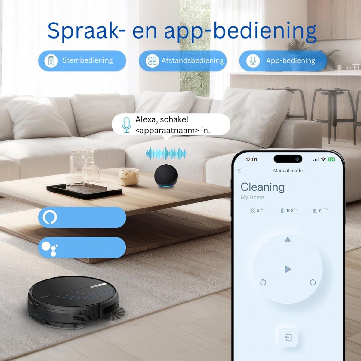 MKSS Robotstofzuiger met Dweilfunctie en Laadstation