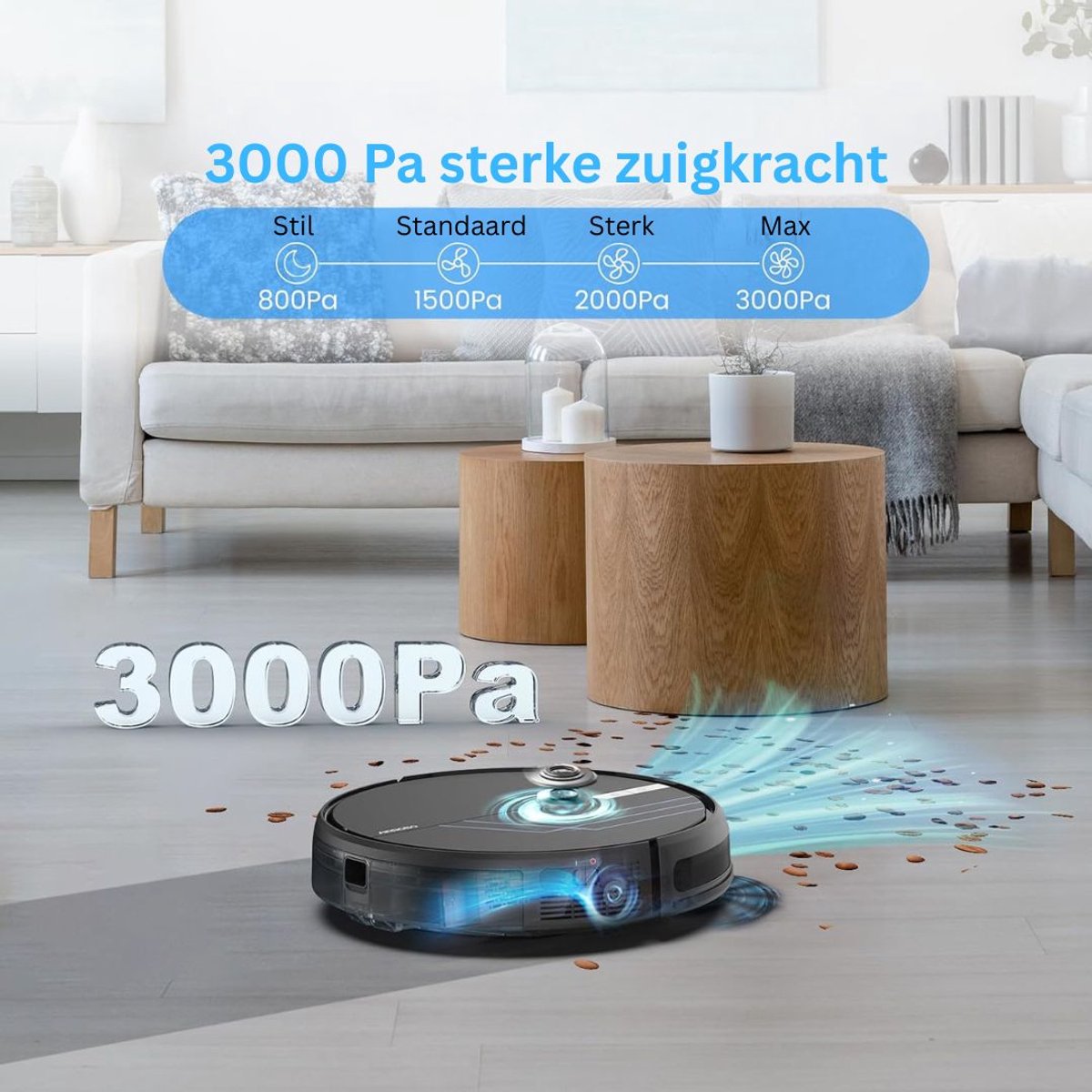 MKSS Robotstofzuiger met Dweilfunctie en Laadstation