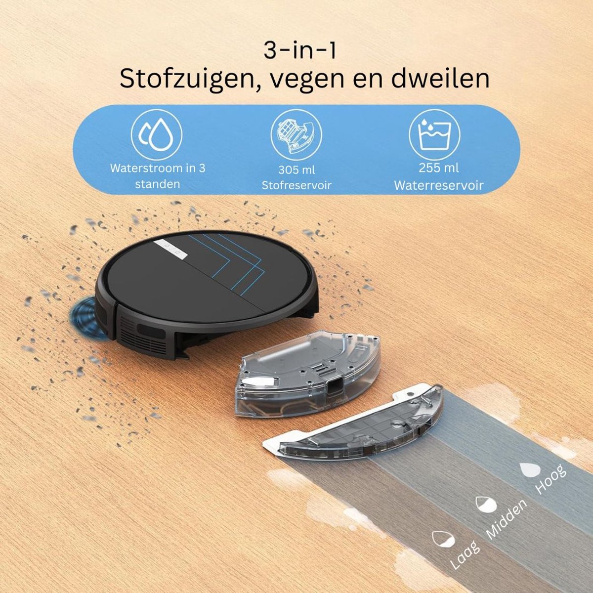 MKSS Robotstofzuiger met Dweilfunctie en Laadstation
