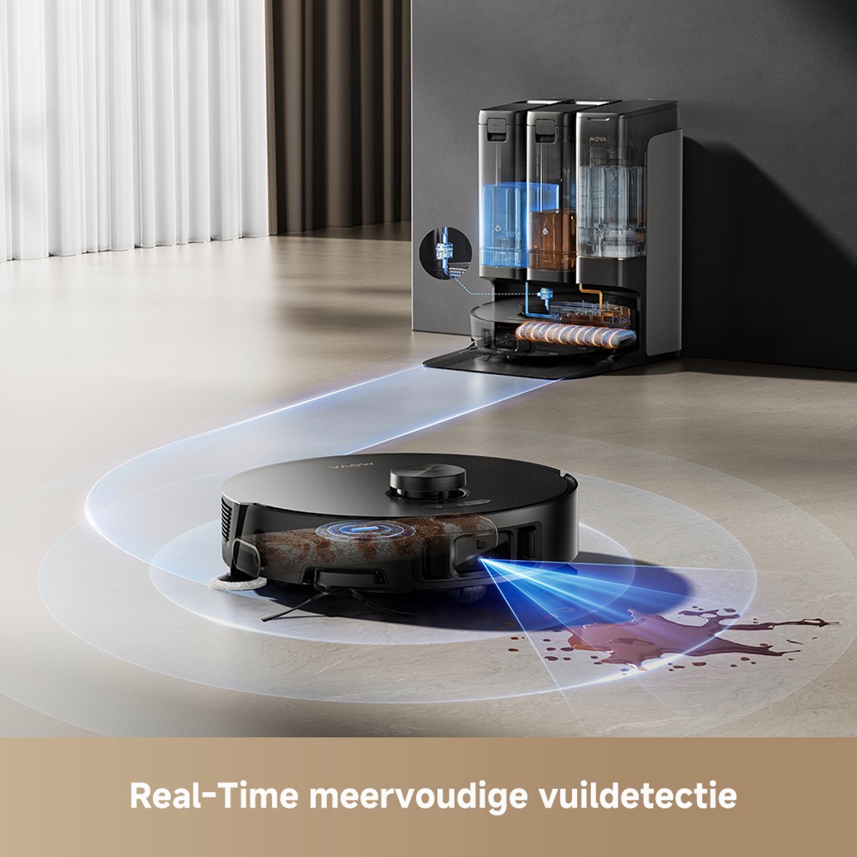 MOVA Z50 Ultra Robotstofzuiger met Dweilfunctie en Reinigingsstation