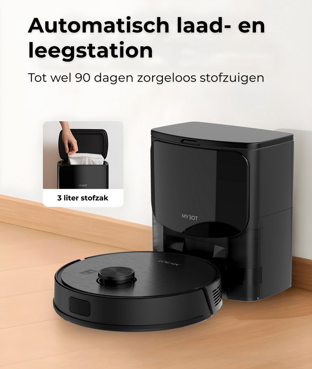 MYBOT X9 PRO Robotstofzuiger Met Dweilfunctie En Leegstation