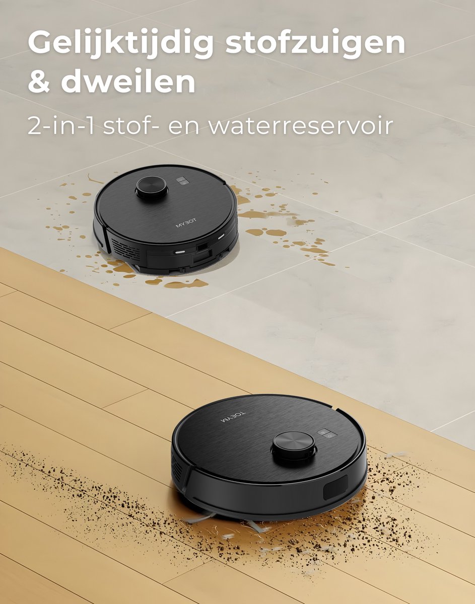 MYBOT X9 PRO Robotstofzuiger Met Dweilfunctie En Leegstation