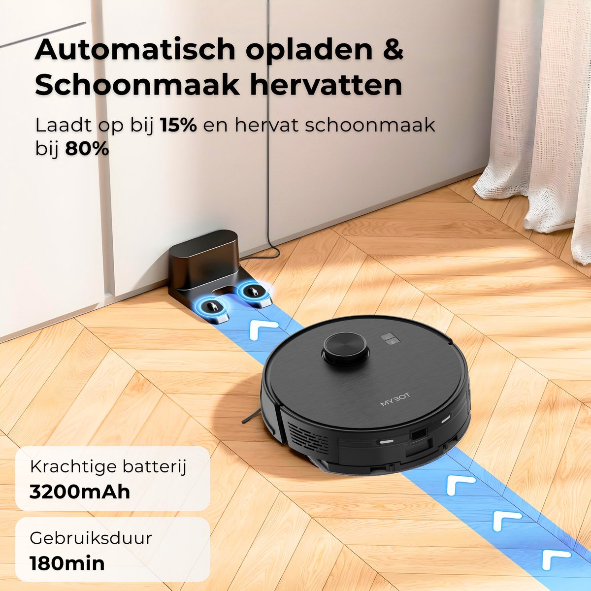 MYBOT X9 Robotstofzuiger Met Dweilfunctie