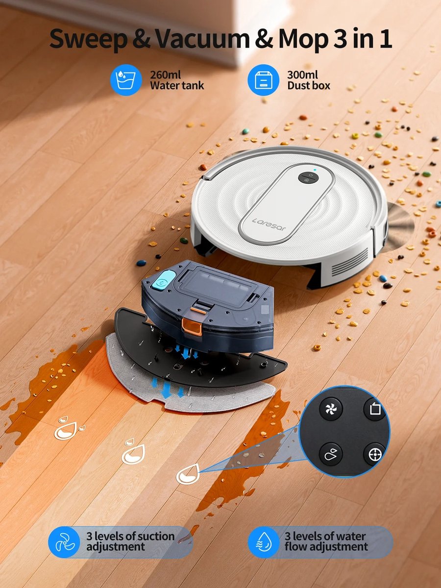 NÁMI Robotstofzuiger 3-in-1 Wit