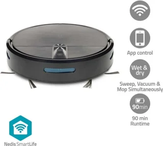 Nedis SmartLife Robotstofzuiger met dweilfunctie