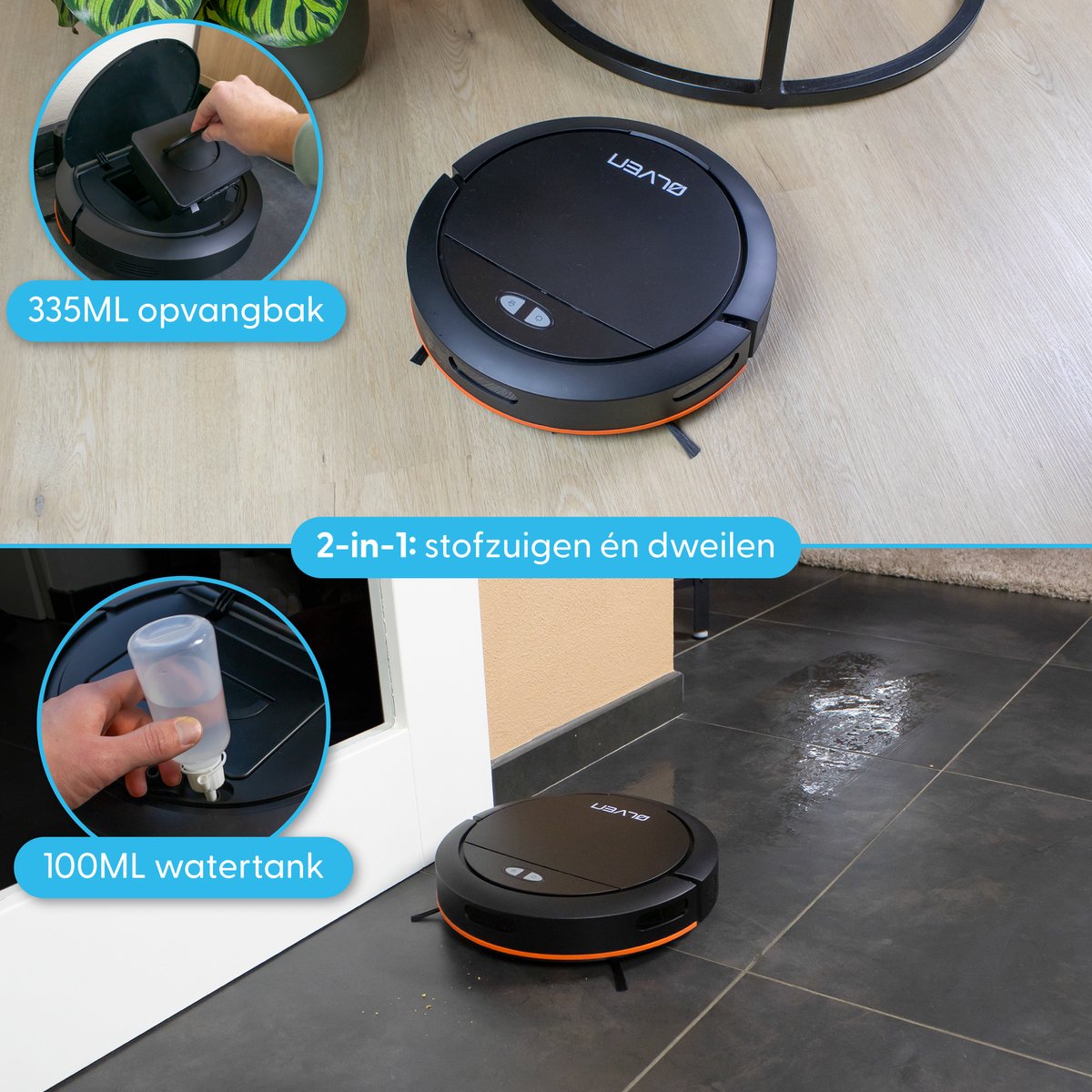 Ølven Robotstofzuiger Dweilrobot Met App En Laadstation