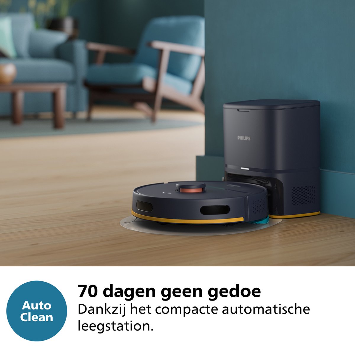 Philips HomeRun 2000 Series XU2100/10 Robotstofzuiger Marineblauw